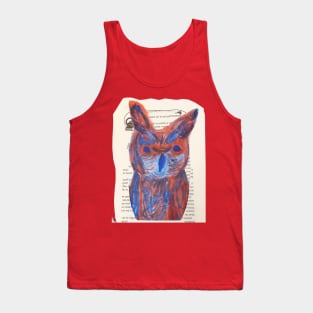 Fire Owl and the torn book pages Tank Top